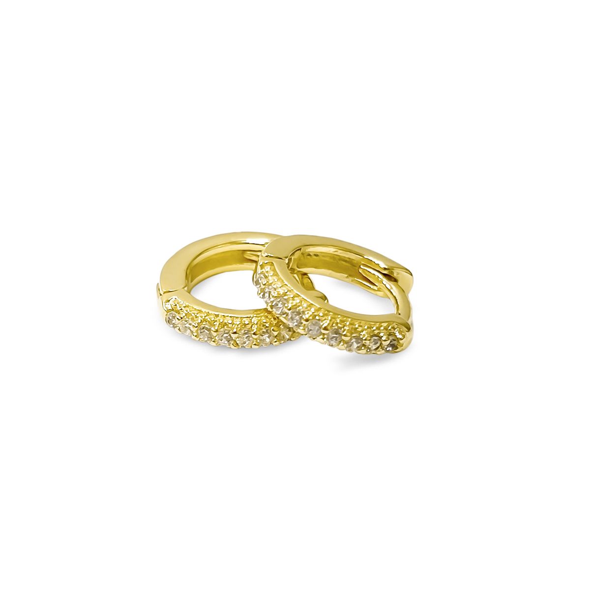 COGGIOLA - Aros Argolla Niña Cintillo Micro Circón Enchapado Oro 18K
