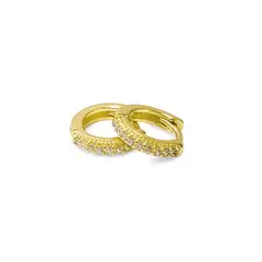 COGGIOLA - Aros Argolla Niña Cintillo Micro Circón Enchapado Oro 18K