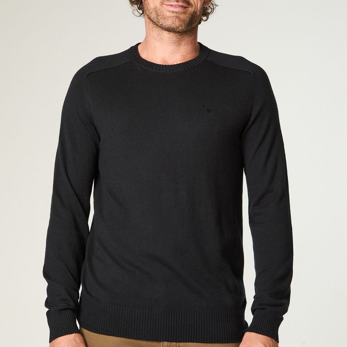 WRANGLER - Sweater Hombre Knit Sweater Regular Fit Negro