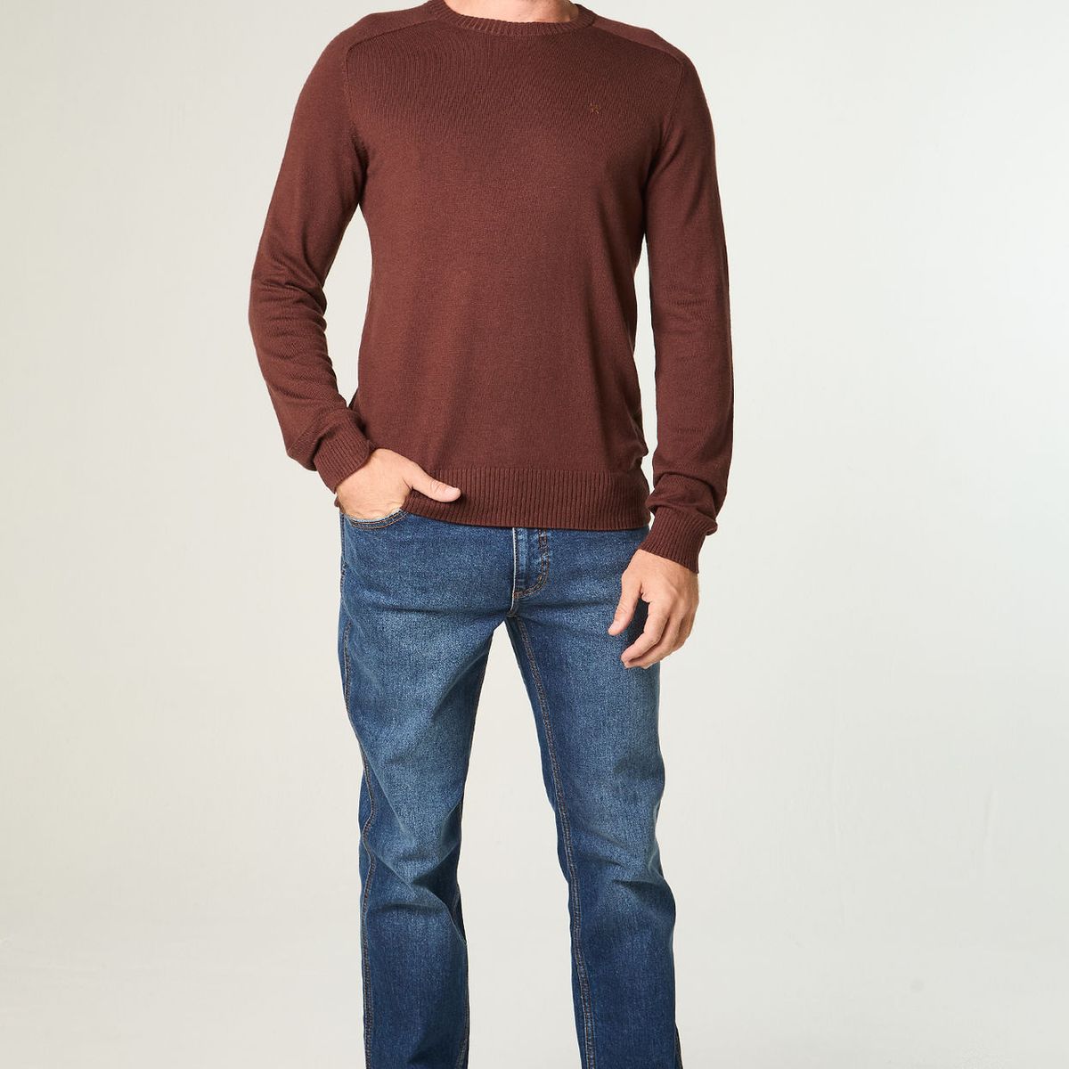 WRANGLER - Sweater Hombre Knit Sweater Regular Fit Café