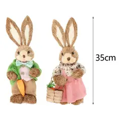 GENERICO - Conejo De Paja 35cm Animal De Pie Artificial diseño a disponibilidad