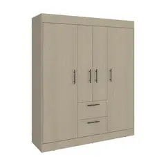 TUHOME - Closet 4 Puertas 2 Cajones 150 Vm Cartagena Y Wengue 177,9x150,3x50,4 Cm