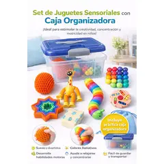 GENERICO - Set de Juguetes Sensoriales con Caja Organizadora + 7 Piezas