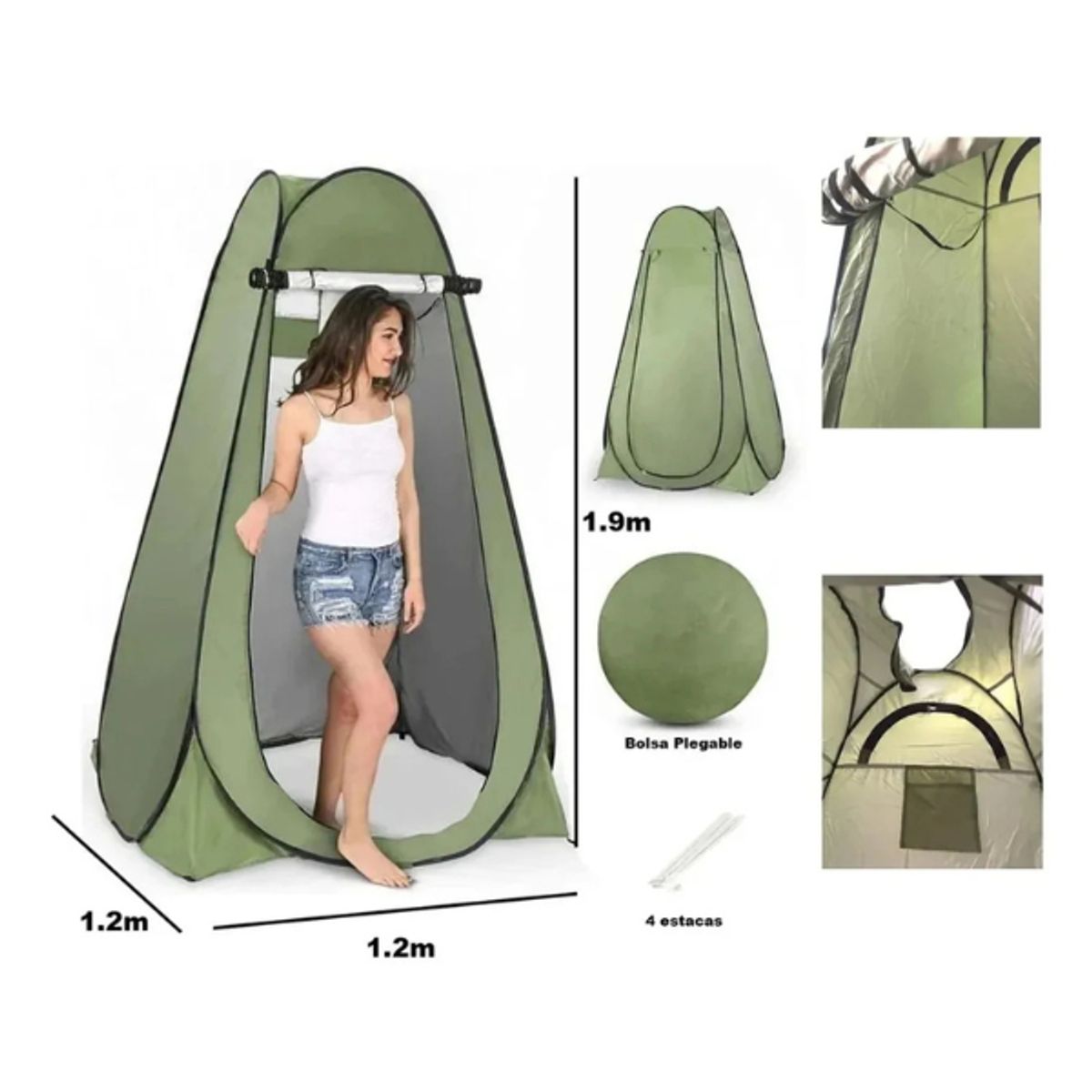 GENERICO - Carpa Caseta Baño Vestidor Automática Camping Portátil Color al Azar