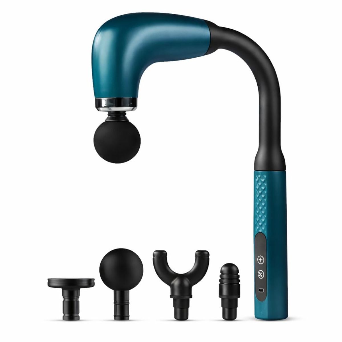 GENERICO - Masajeador Pistola Muscular con Mango Extendido Recargable