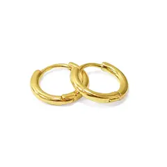 COGGIOLA - Aros Argollas Bisagra 13mm Enchapado Oro 18K
