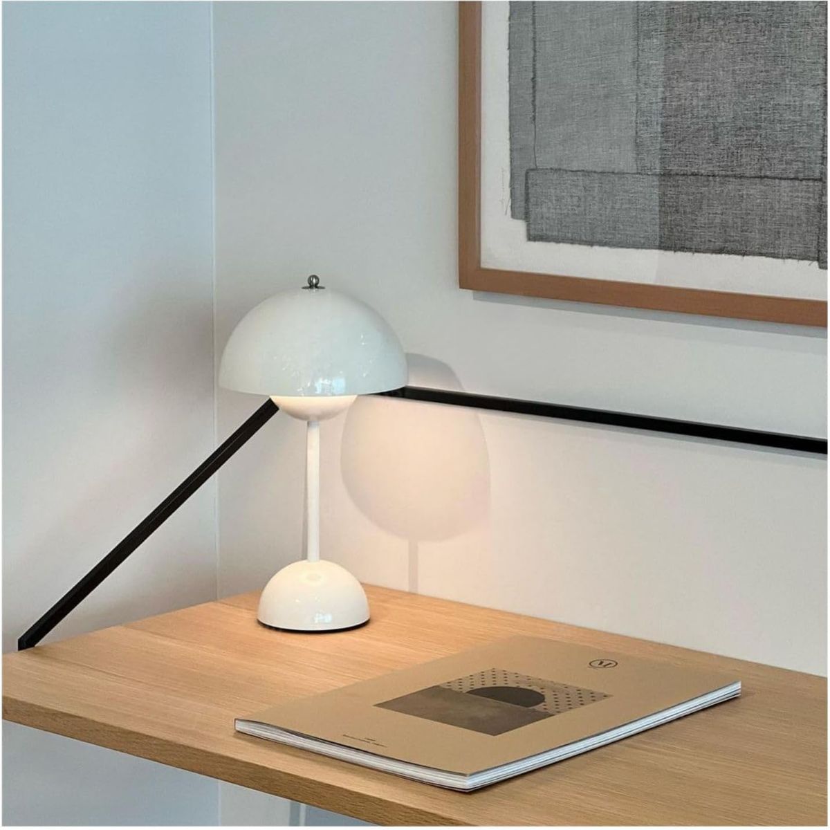 HOME NEAT - Lámpara de mesa LED recargable 3 colores - Blanco