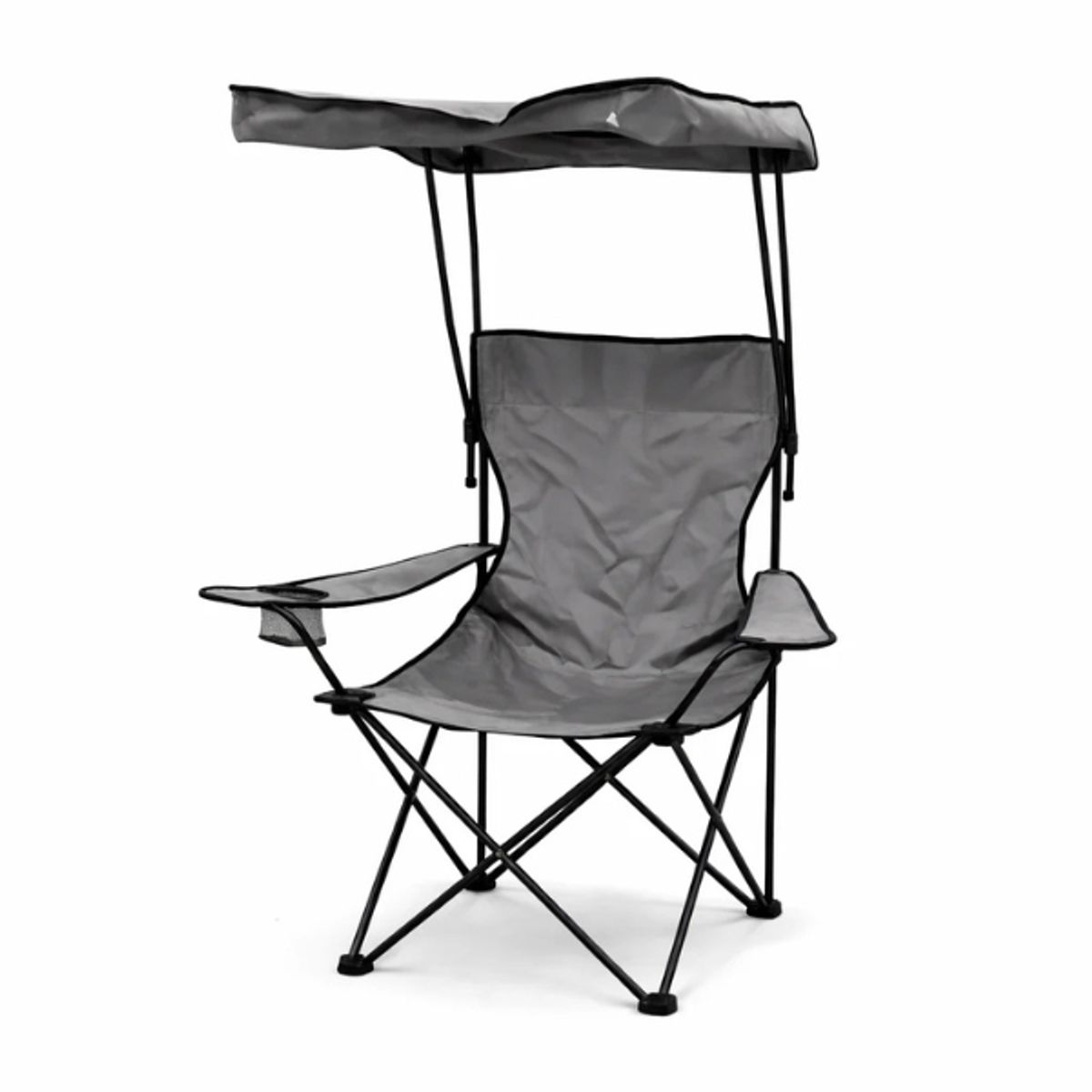 GENERICO - Silla Gris Plegable Con Toldo Y Porta Vaso Playa