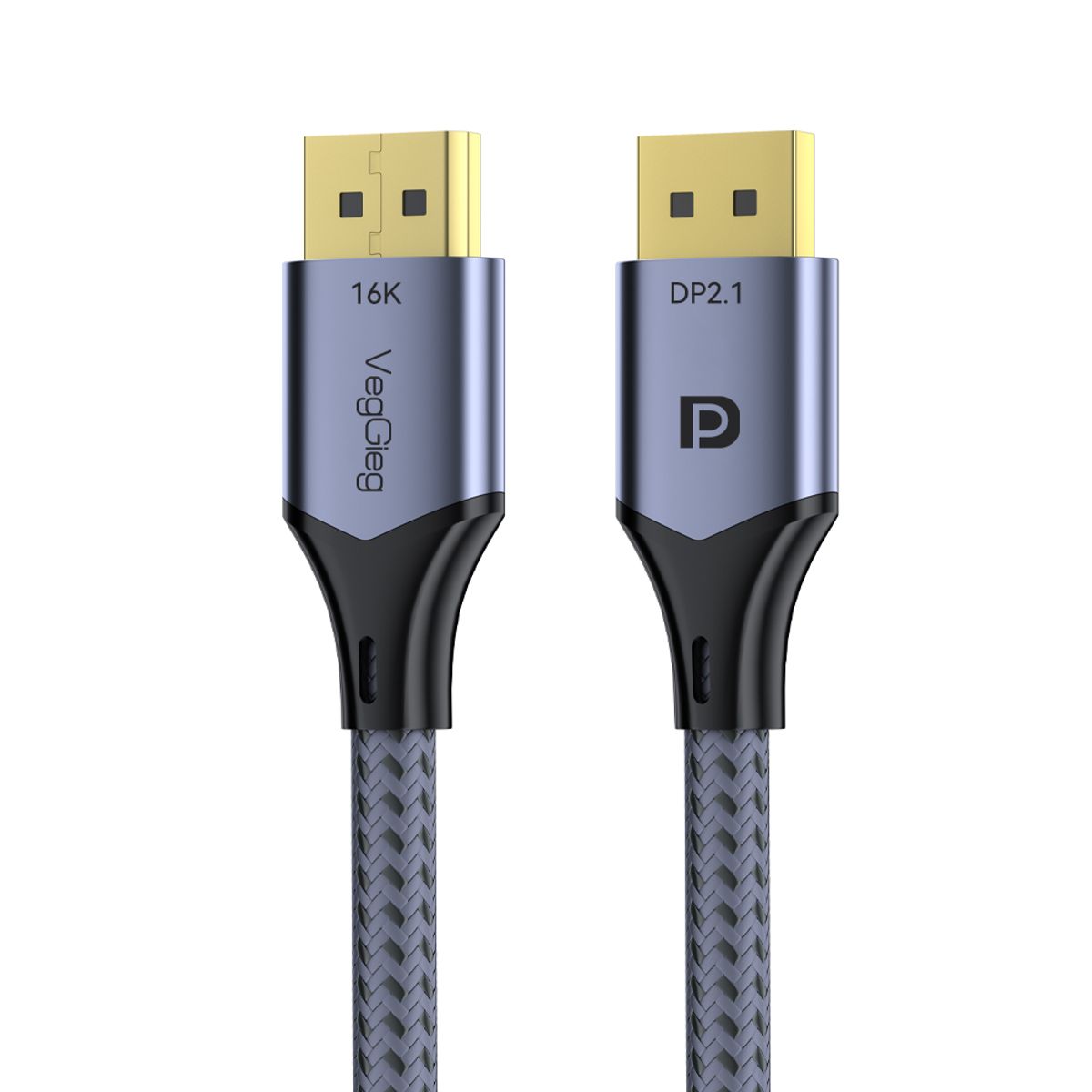 GENERICO - Cable Displayport Dp 2.1 16k 8k 4k 144hz/165hz/240hz 1.5 Mts Gris