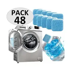GENERICO - Pack 48 Pastillas Efervescentes Limpieza De Máquina Lavadora