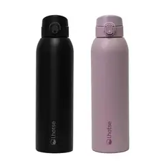 LHOTSE - Botella Térmica Acero Inox 3 Tapas HydroCore 1Lt Set X2