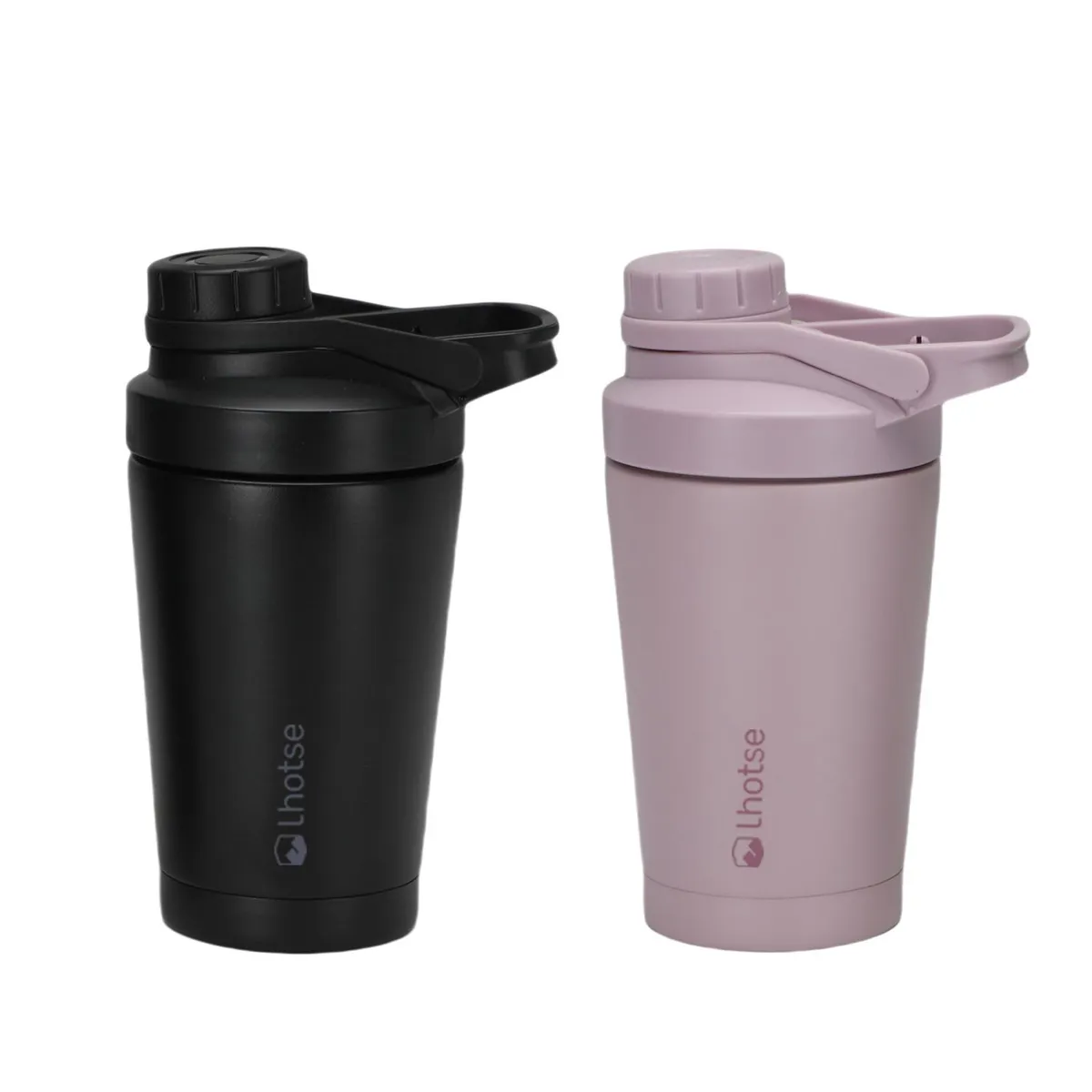 LHOTSE - Shaker Vaso Proteina Acero Inox NutriCore 500ml Set X2
