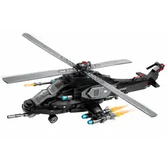 MINGDA - Helicóptero Militar Armable 300 Piezas – Military Helicopter K2062 STEM