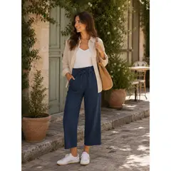 PANAMA JACK - Pantalón Mujer Palazzo Casual Azul