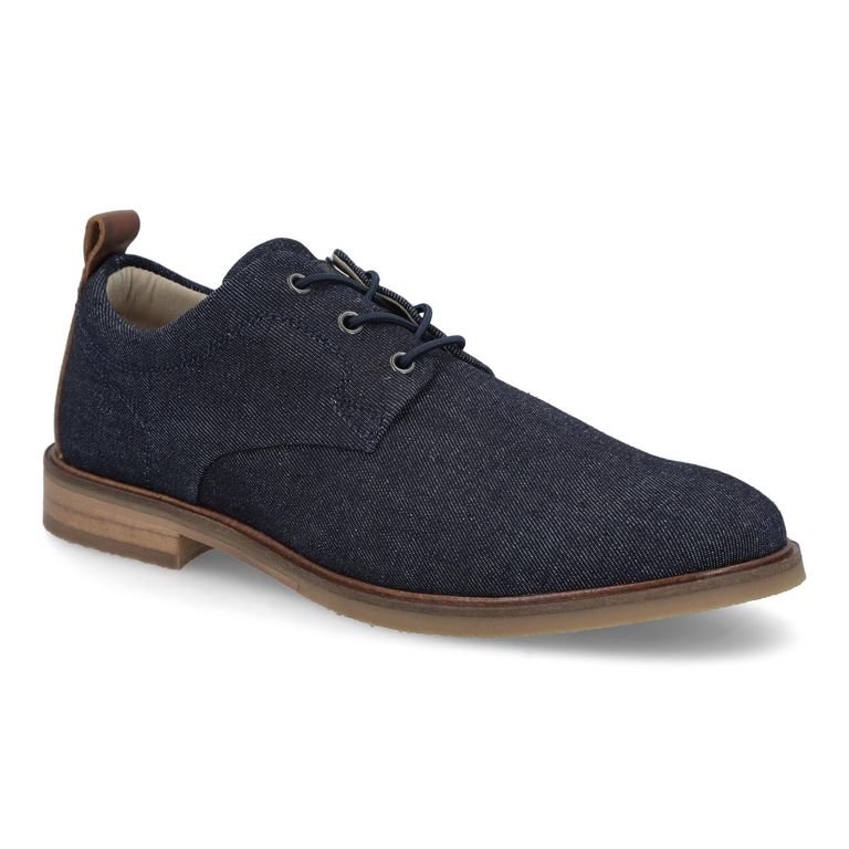 Zapatos Hombre Textil Cordones Elasticados Samobor-0-05 Azul