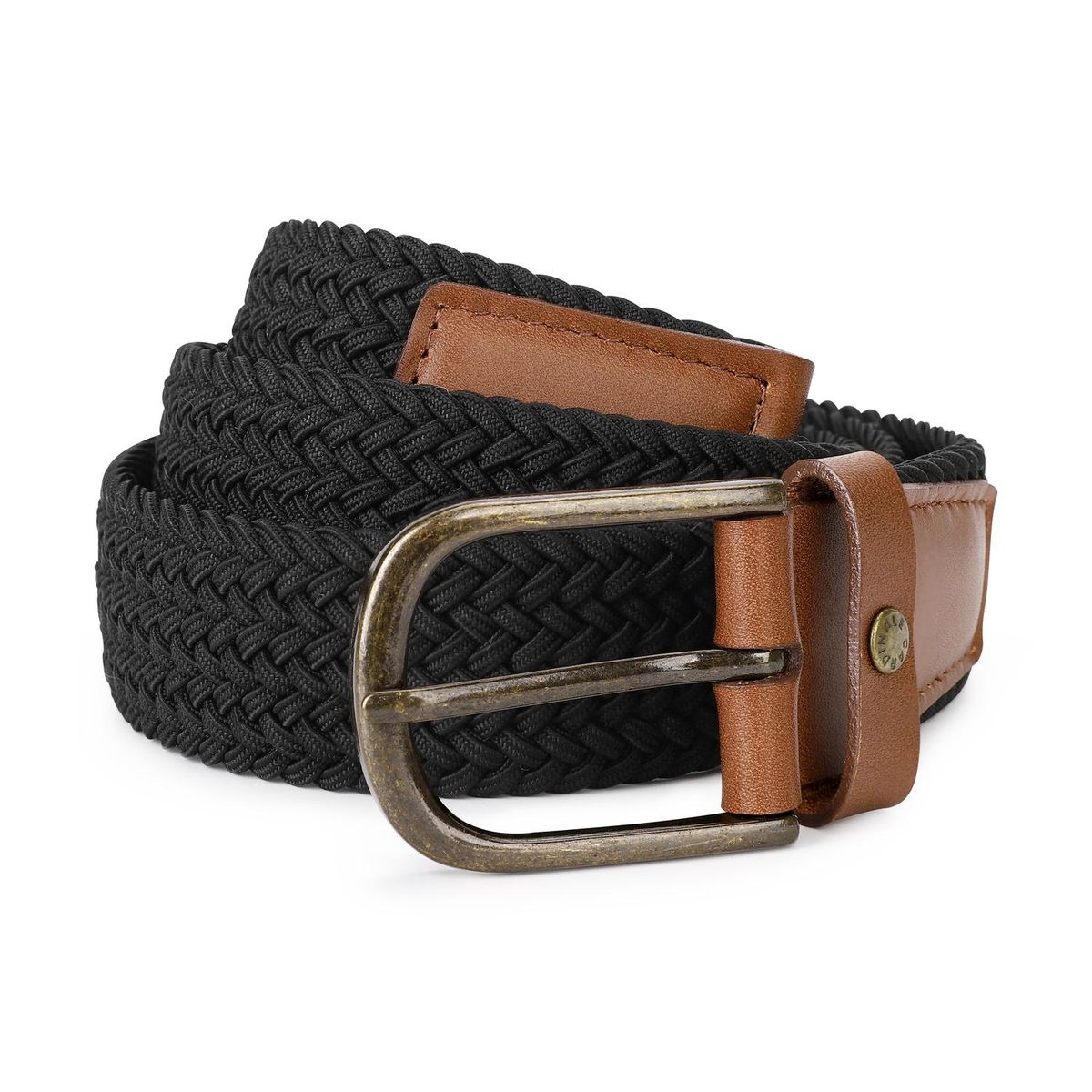 CARDINALE - Cinturón Trenzado Elasticado Hombre Cint-Tr01-Negro A