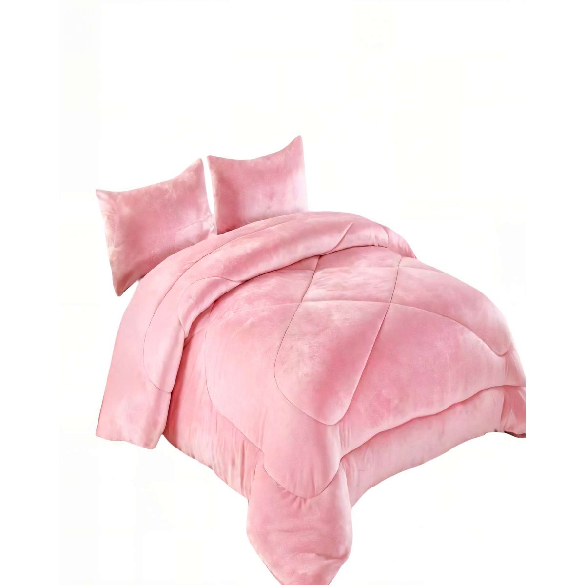 GENERICO - PLUMON DE INVIERNO CHIPORRO 180CMX200CM PLAZA Y MEDIA COLOR ROSADO