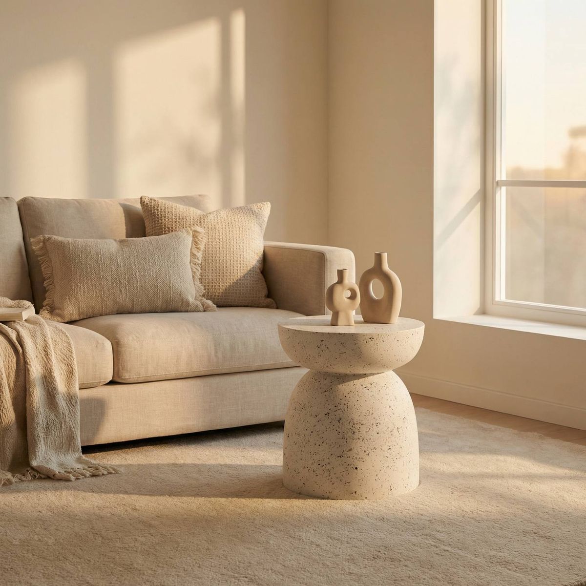 SANTU HOME & DECO - Mesa de Centro Geométrica Estilo Nórdico