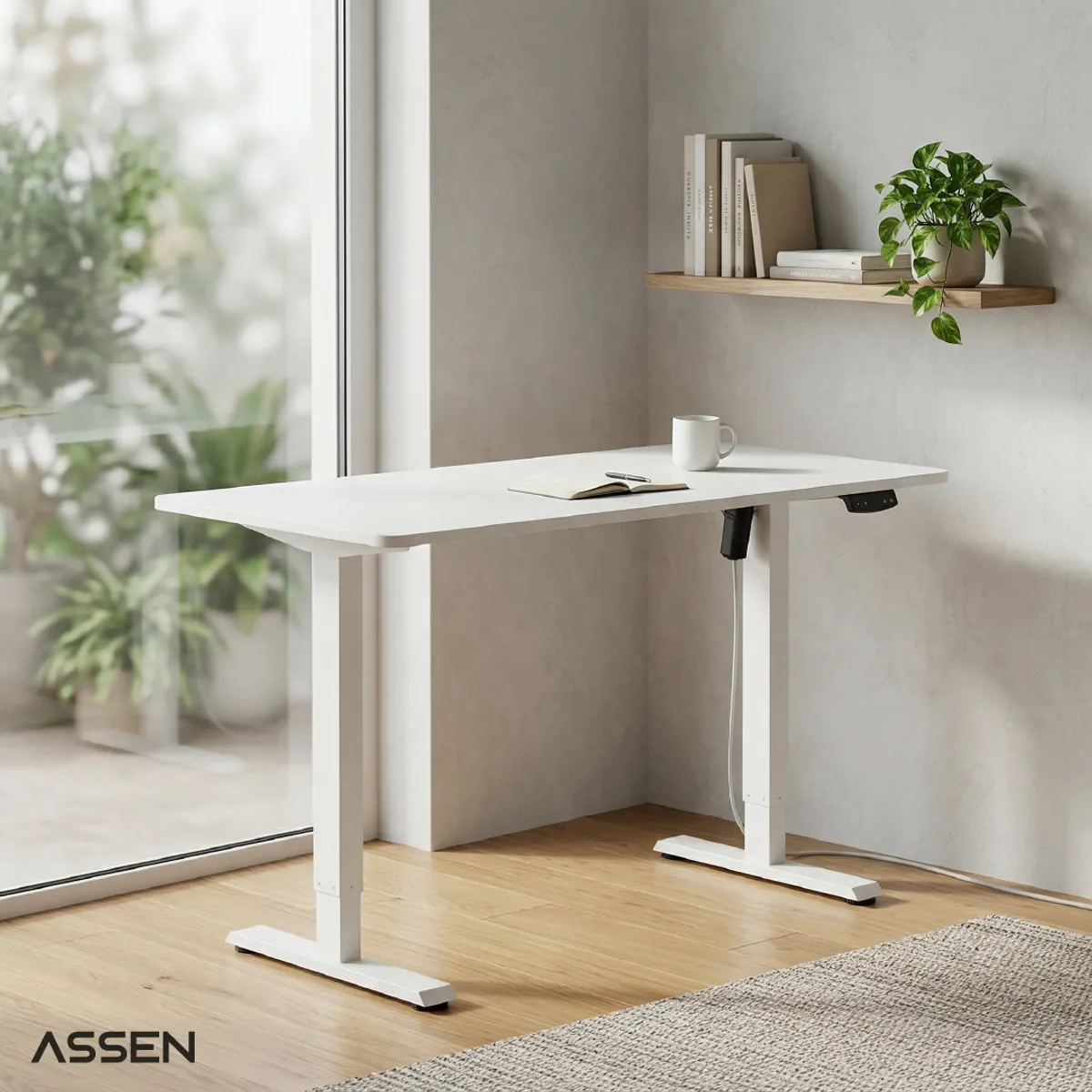 ASSEN - Escritorio Altura Regulable Essential 120x60cm Blanco Assen Kiosclub