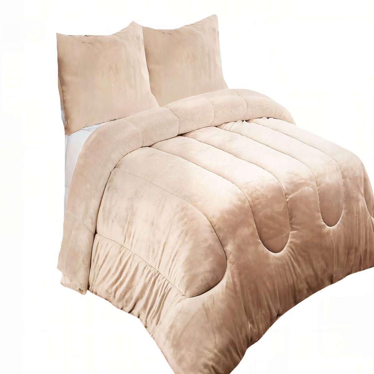 GENERICO - PLUMON CHIPORRO INVIERNO 180CMX200CM PLAZA Y MEDIA COLOR BEIGE