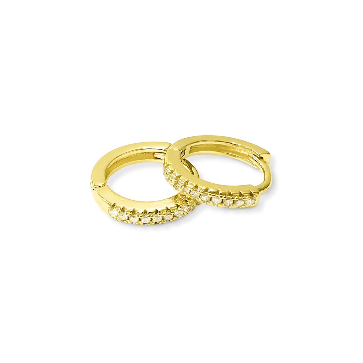 COGGIOLA - Aros Argolla 1 línea Circón 14mm Enchapado Oro 18K