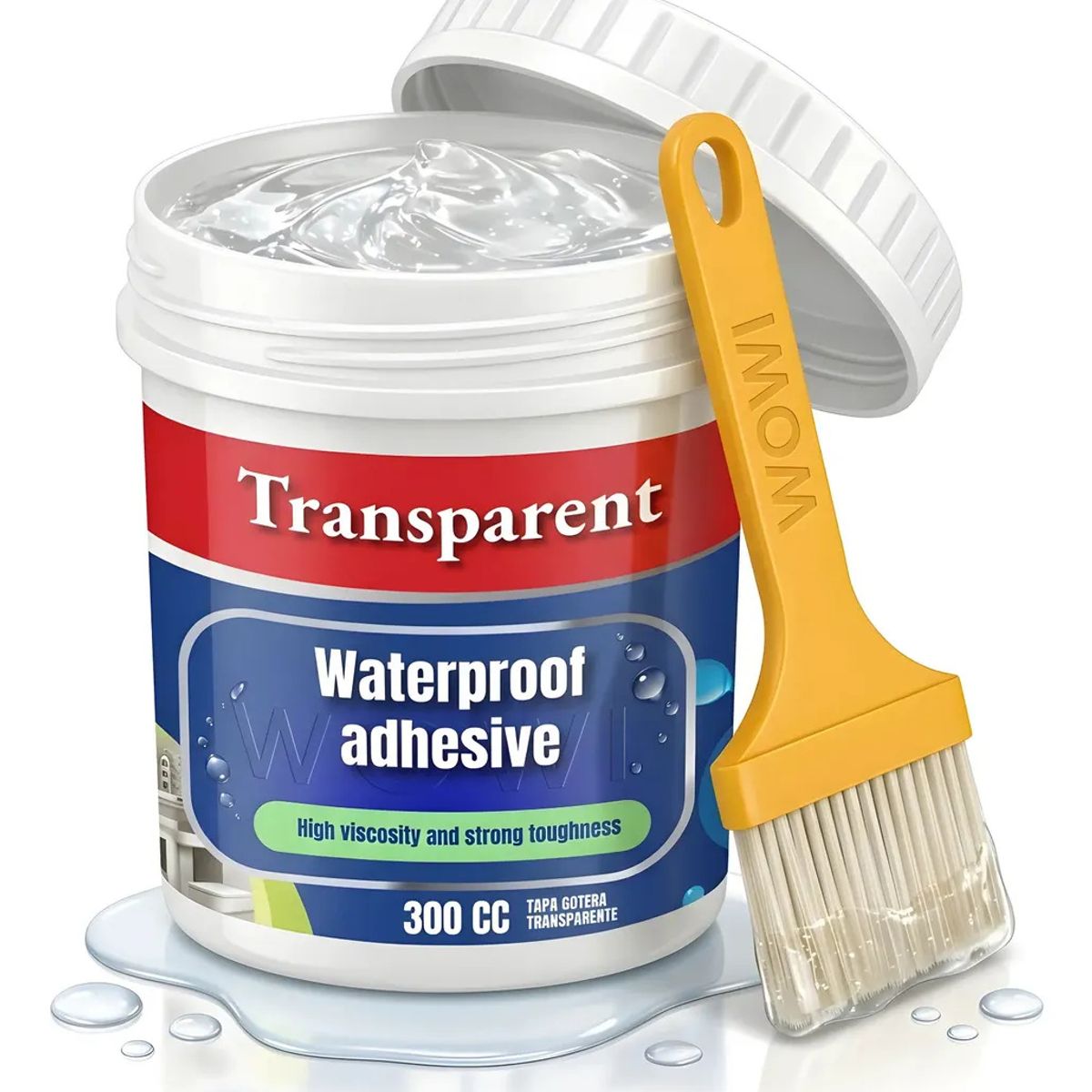 GENERICO - 3 Selladores Adhesivo Impermeable Transparente Tapa Gotera 300cc Sellante