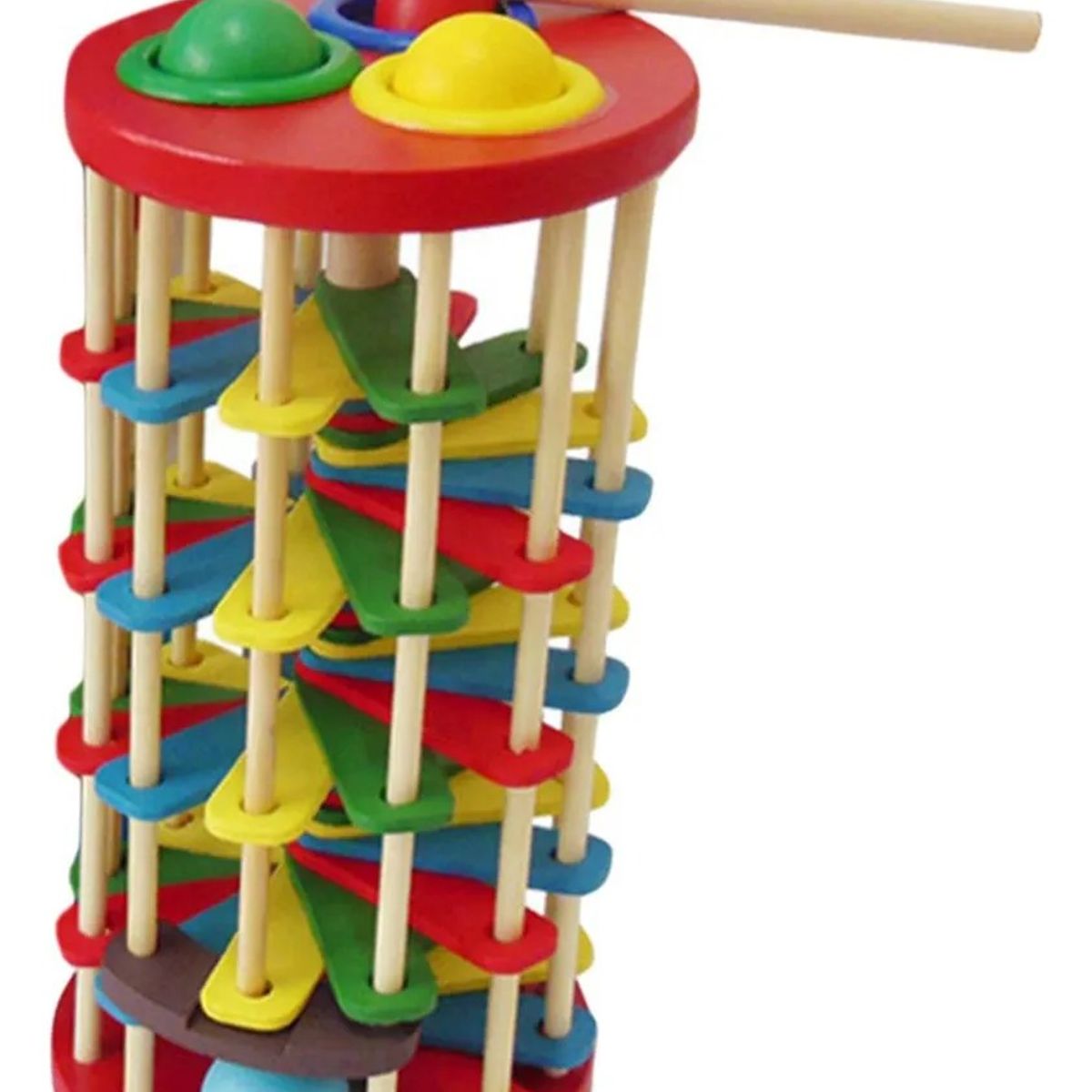 GENERICO - Torre Pista De Bolas Madera Juguete Sensorial Martillo Bebé