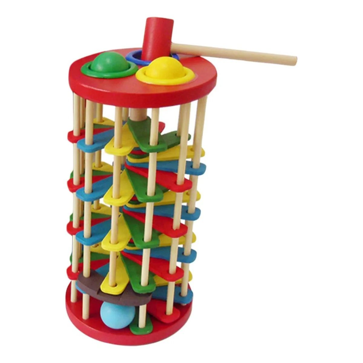 GENERICO - Torre Pista De Bolas Madera Juguete Sensorial Martillo Bebé