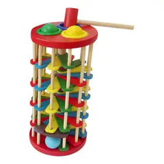 GENERICO - Torre Pista De Bolas Madera Juguete Sensorial Martillo Bebé