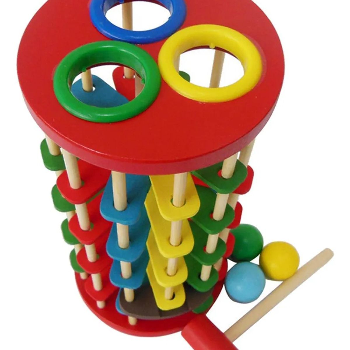 GENERICO - Torre Pista De Bolas Madera Juguete Sensorial Martillo Bebé