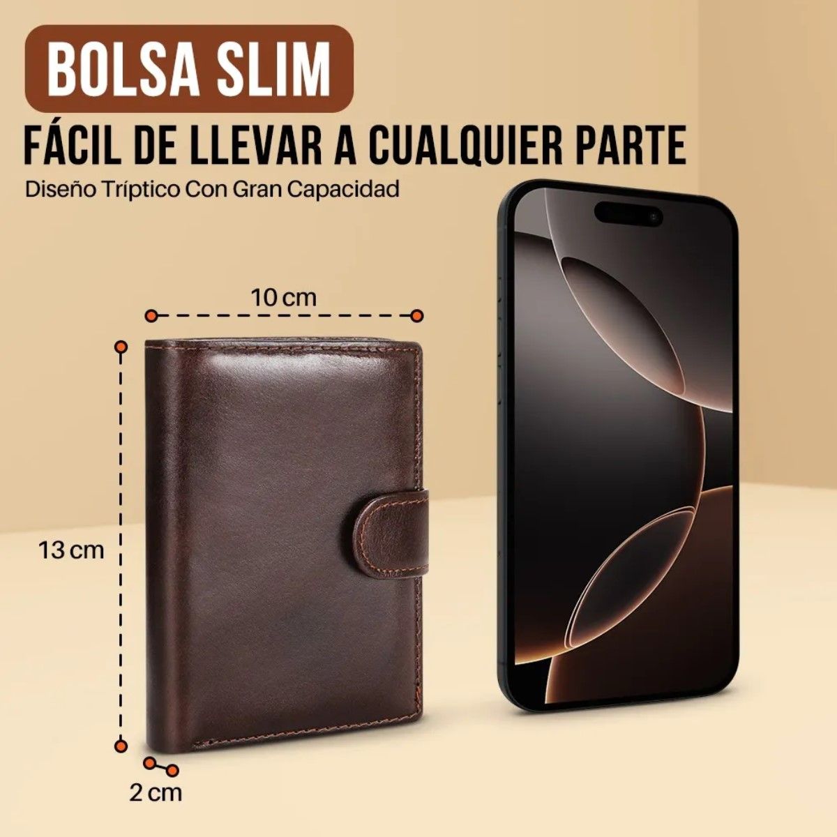 GENERICO - Cartera Antirrobo Para Hombre Billetera Clip Cuero BELUG
