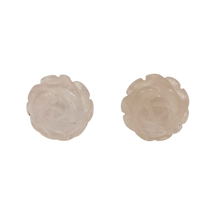 Aros Cuarzo Rosa 12mm Plata Fina 925 Rosa TALLA UNICA