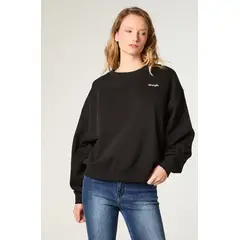 WRANGLER - Poleron Mujer Graphic Regular Fit Negro
