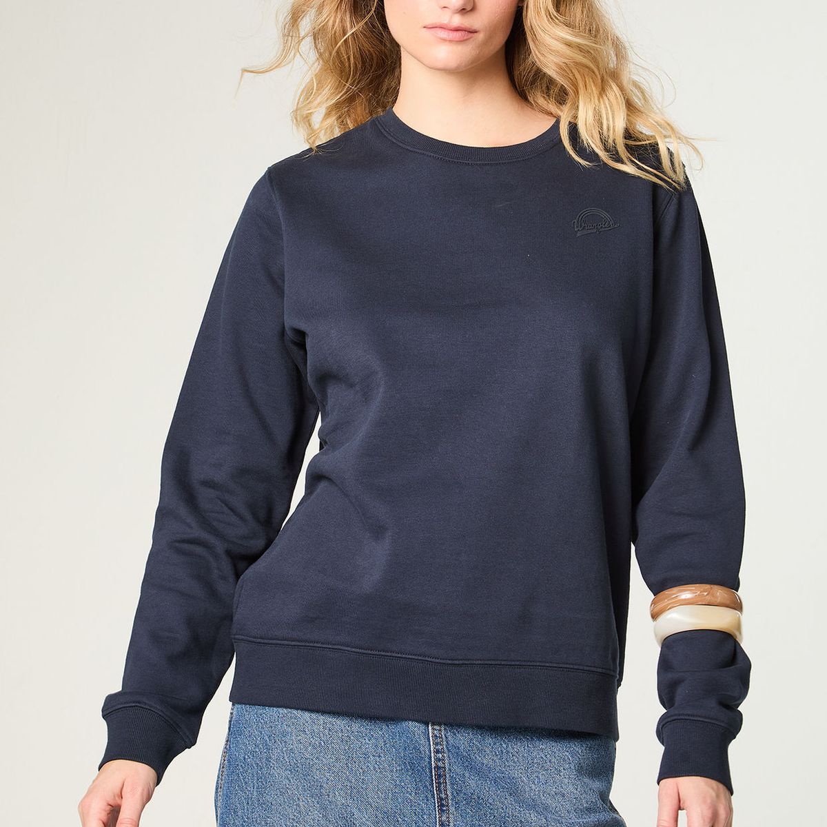 WRANGLER - Poleron Mujer Crewneck Regular Fit Azul