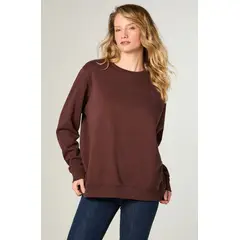 WRANGLER - Poleron Mujer Crewneck Regular Fit Café
