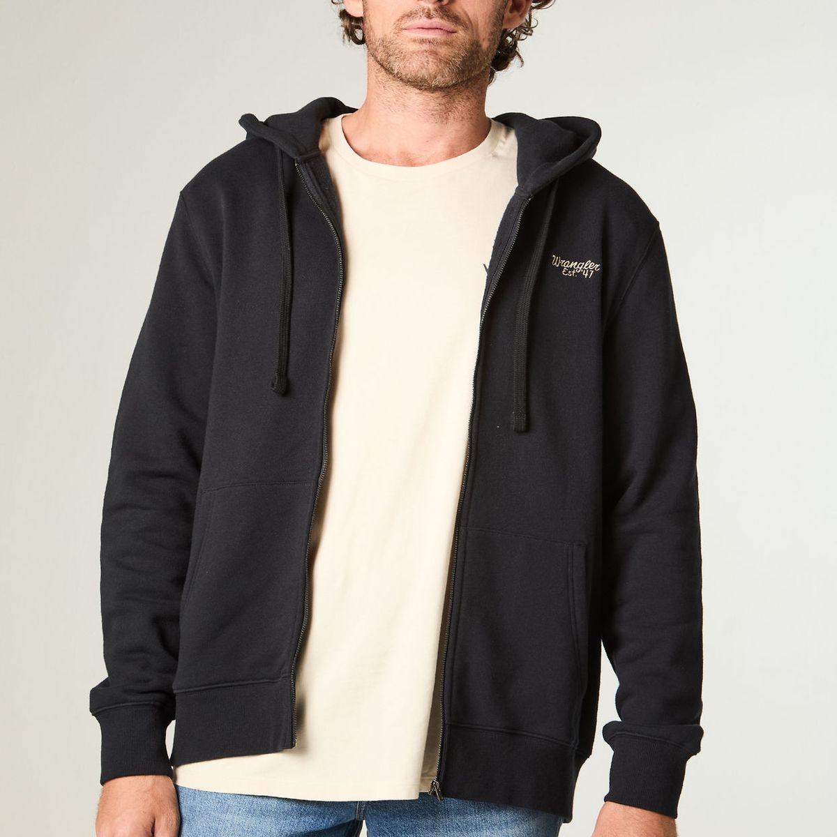 WRANGLER - Poleron Hombre Hoodie Full Ziper Regular Fit Negro
