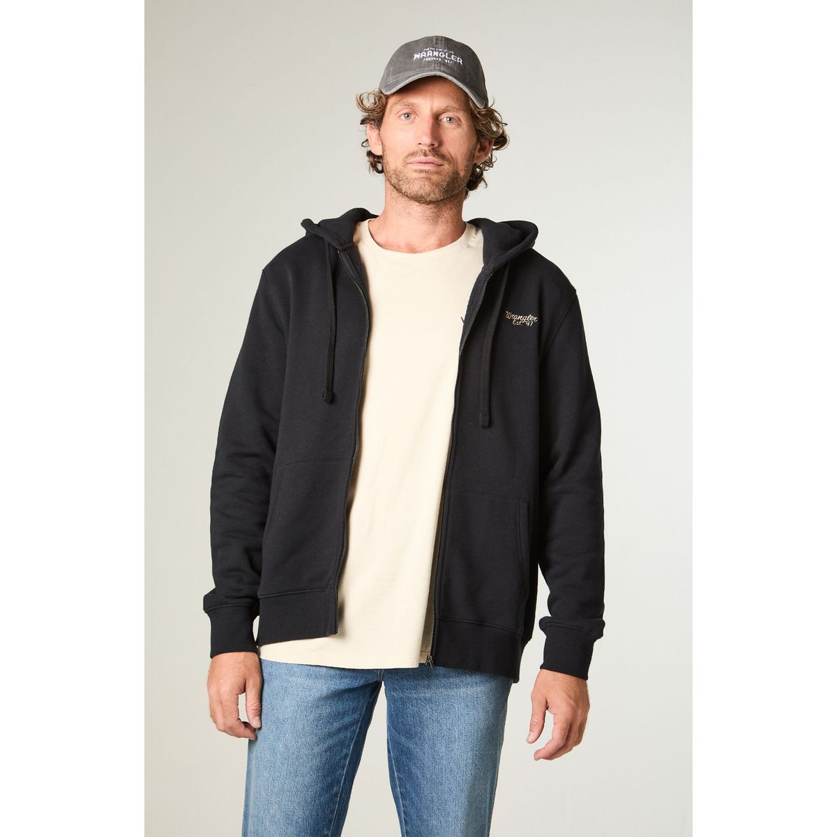 WRANGLER - Poleron Hombre Hoodie Full Ziper Regular Fit Negro