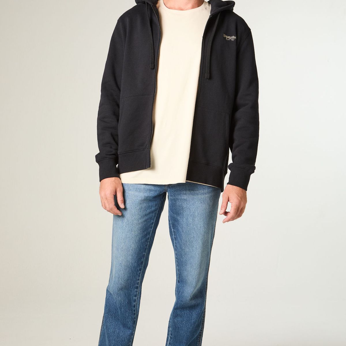 WRANGLER - Poleron Hombre Hoodie Full Ziper Regular Fit Negro