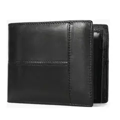 GENERICO - Cartera Antirrobo Para Hombre Billetera Cuero Negro BELUG