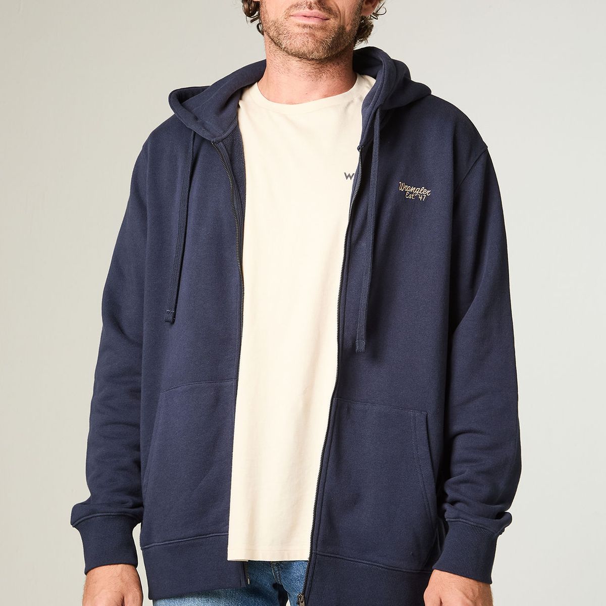 WRANGLER - Poleron Hombre Hoodie Full Ziper Regular Fit Azul