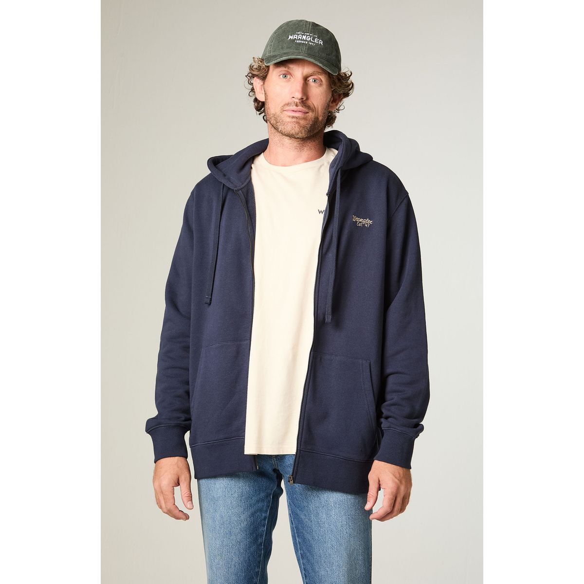 WRANGLER - Poleron Hombre Hoodie Full Ziper Regular Fit Azul