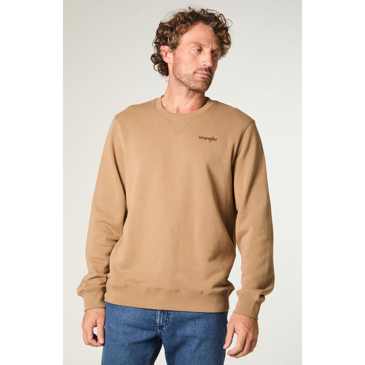 WRANGLER - Poleron Hombre Crewneck Graphic Regular Fit Beige