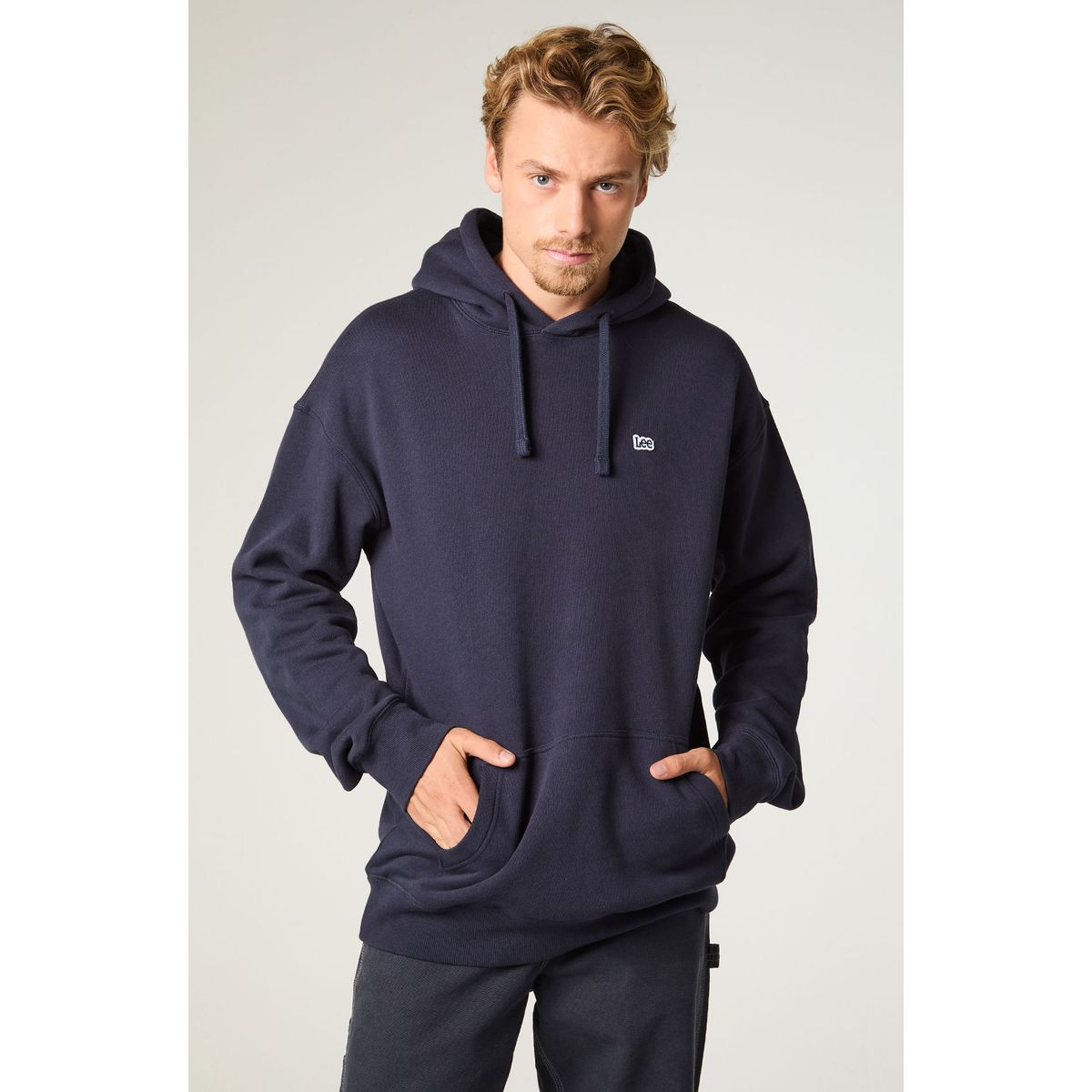 LEE - Poleron Hombre Loose Azul Hoodie