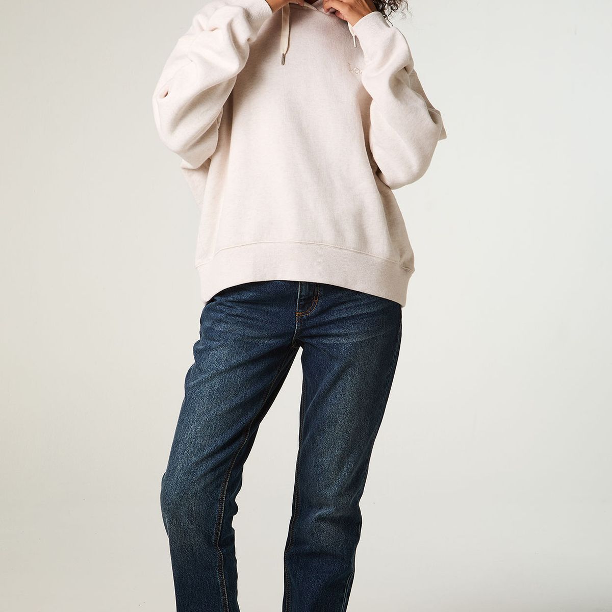 LEE - Poleron Mujer Regular Ecru Hoodie