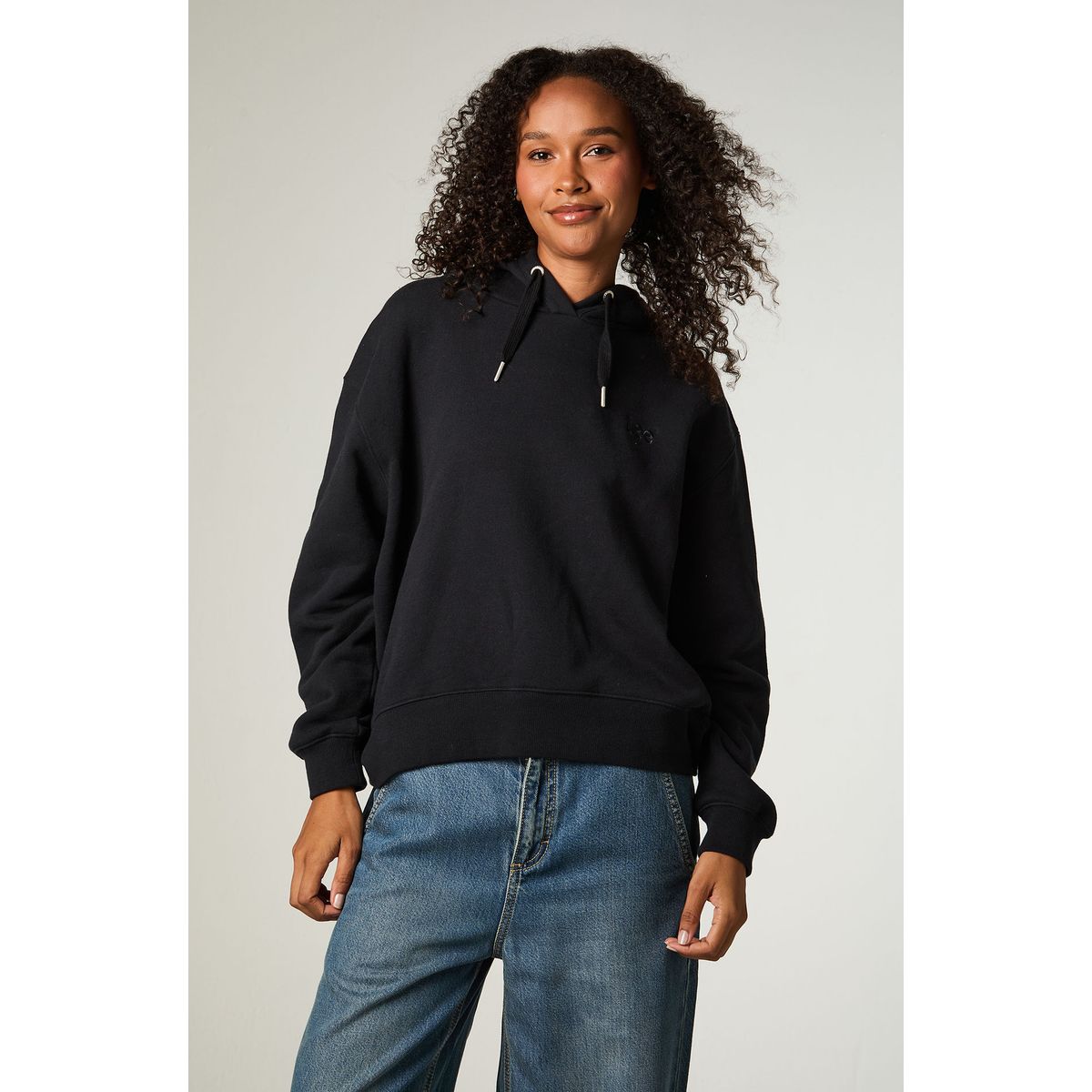 LEE - Poleron Mujer Regular Negro Hoodie