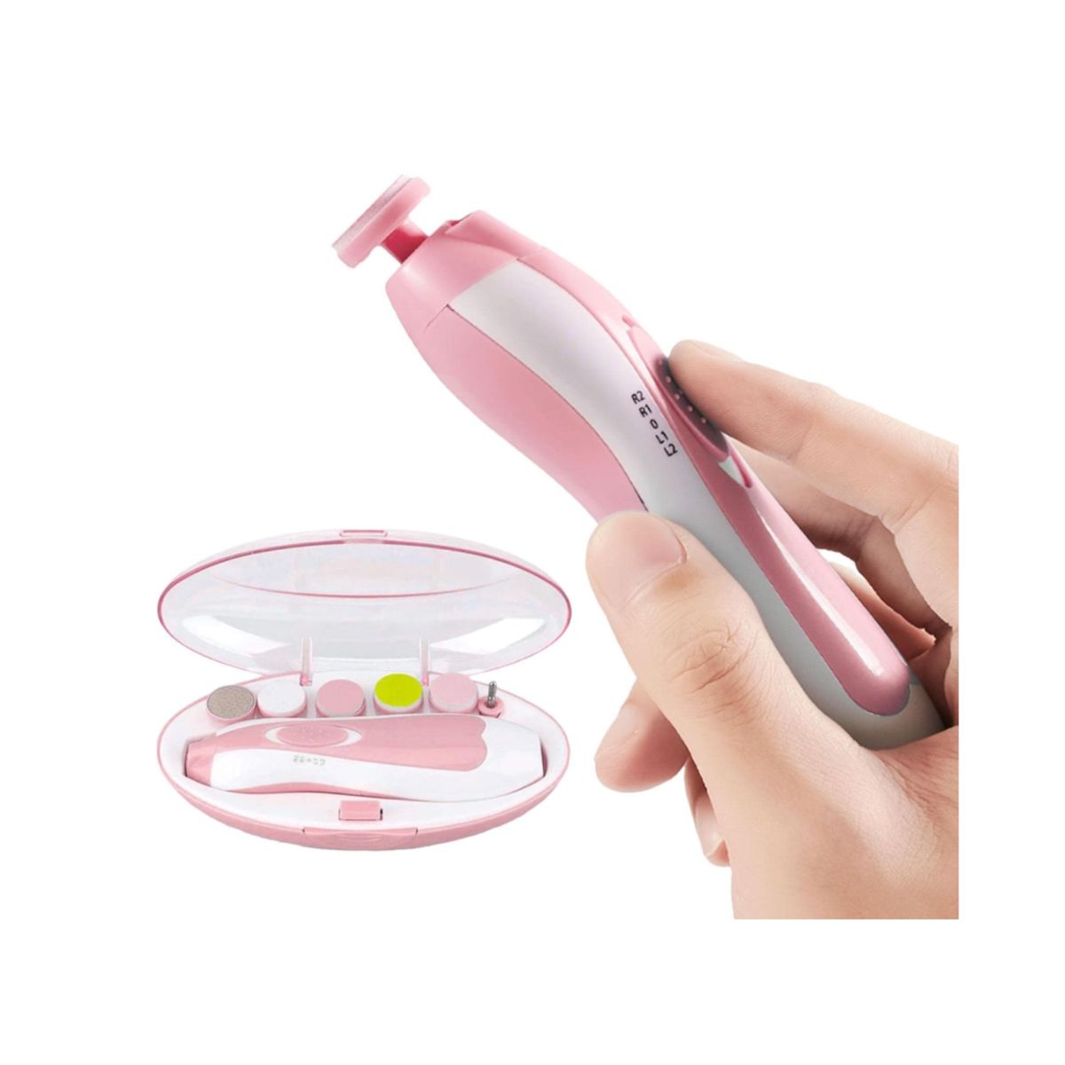 GENERICO - Cortador De Uñas A Pilas Bebes Pulidor Limador Rosa