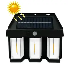 GENERICO - LAMPARA FAROL TRIPLE DE PARED SOLAR SENSOR DE MOVIMIENTO