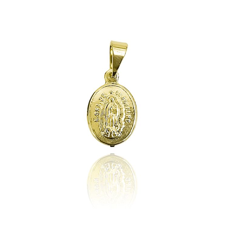 Colgante Medalla Virgen De Guadalupe Ovalado 10mm Enchapado Oro 18K Dorado TALLA UNICA