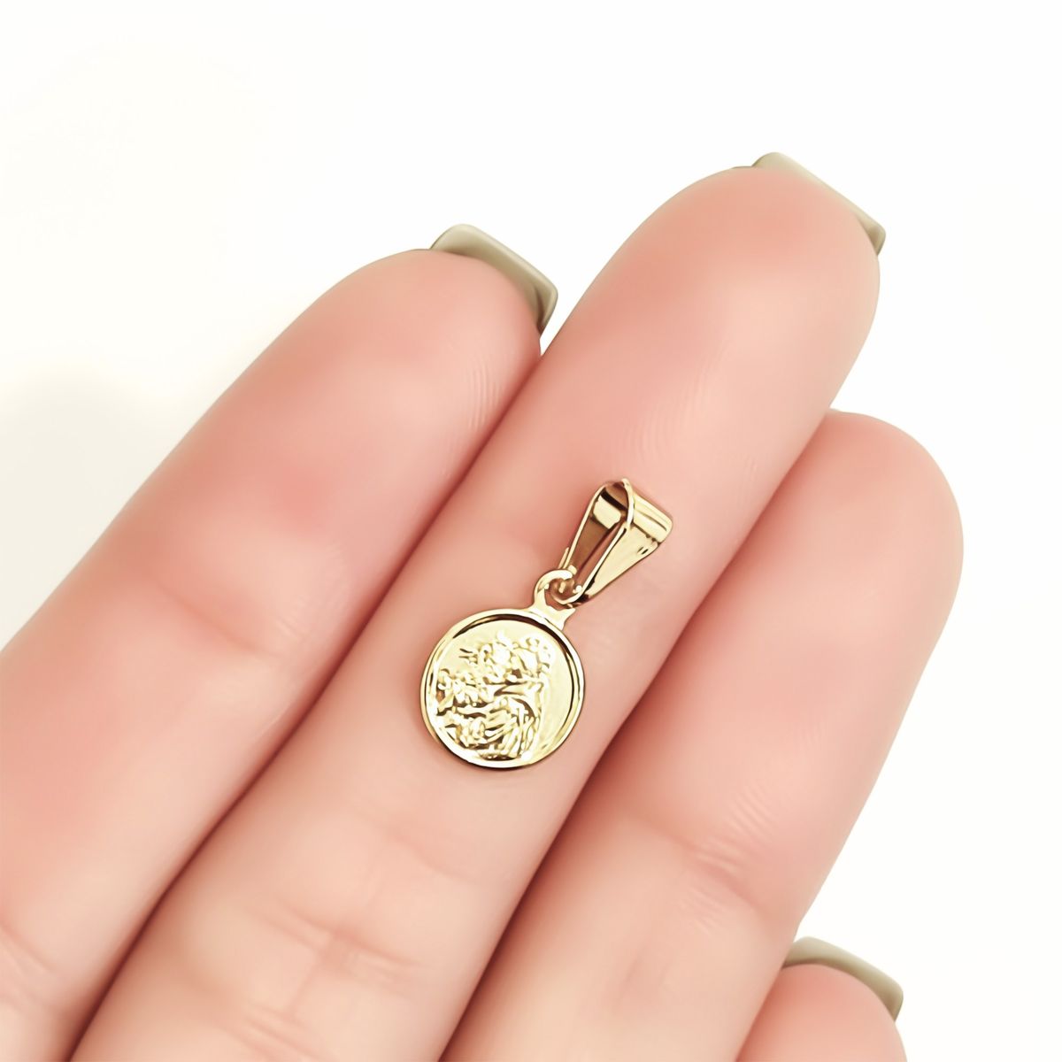 COGGIOLA - Colgante Medalla San Antonio 9mm Enchapado Oro 18K