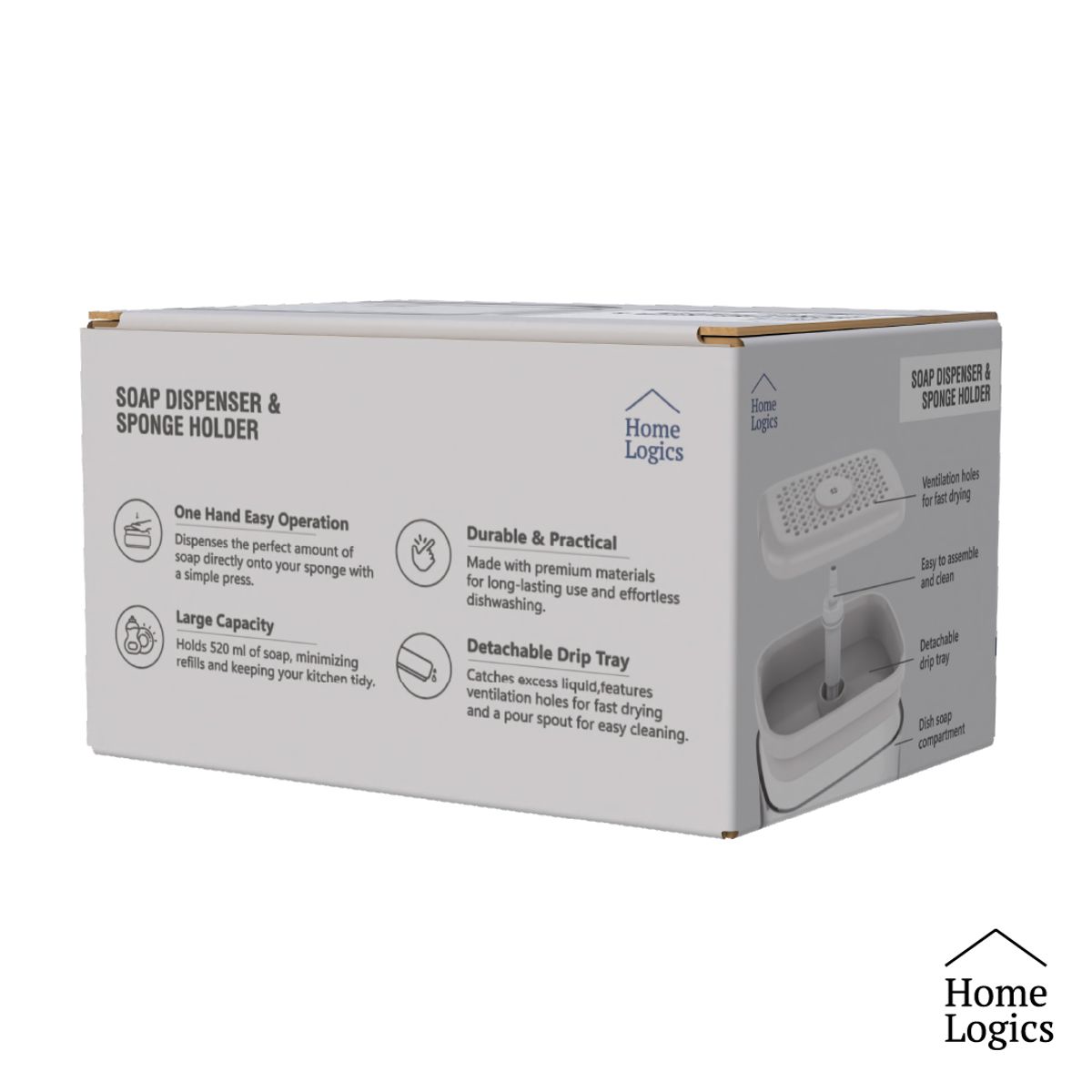 HOME LOGICS - Dispensador Lavalozas con Contenedor 520 ml Home Logics 1 un